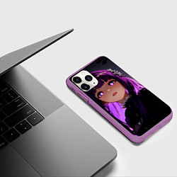 Чехол iPhone 11 Pro матовый Ферн: Темное освещенеие, цвет: 3D-фиолетовый — фото 2