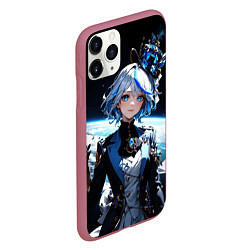 Чехол iPhone 11 Pro матовый Фурина и космос - Геншин Импакт, цвет: 3D-малиновый — фото 2