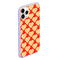 Чехол iPhone 11 Pro матовый Охристые сердца, цвет: 3D-светло-сиреневый — фото 2