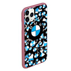 Чехол iPhone 11 Pro матовый BMW sportlogo, цвет: 3D-малиновый — фото 2