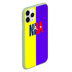 Чехол iPhone 11 Pro матовый NBA sport полосы, цвет: 3D-салатовый — фото 2