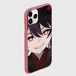 Чехол iPhone 11 Pro матовый Genshin Impact Hu Tao smile, цвет: 3D-малиновый — фото 2