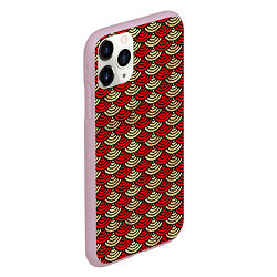 Чехол iPhone 11 Pro матовый Золотая и красная чешуя, цвет: 3D-розовый — фото 2