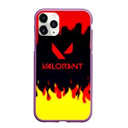 Чехол iPhone 11 Pro матовый Valorant flame texture games