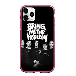 Чехол iPhone 11 Pro матовый Bring me the horizon - group, цвет: 3D-малиновый