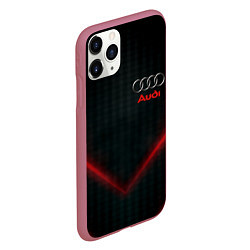 Чехол iPhone 11 Pro матовый Audi stripes neon, цвет: 3D-малиновый — фото 2