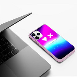 Чехол iPhone 11 Pro матовый Love death robots neon gradient serial, цвет: 3D-розовый — фото 2