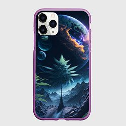 Чехол iPhone 11 Pro матовый Вид на землю с другой планеты, цвет: 3D-фиолетовый