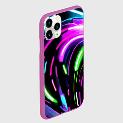 Чехол iPhone 11 Pro матовый Неоновая экспрессивная абстракция, цвет: 3D-фиолетовый — фото 2