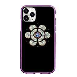 Чехол iPhone 11 Pro матовый Готический витраж из Блуа, цвет: 3D-фиолетовый