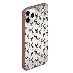 Чехол iPhone 11 Pro матовый Мультяшные черепки абстрактный паттерн, цвет: 3D-коричневый — фото 2