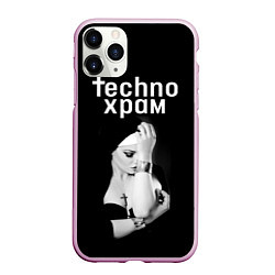 Чехол iPhone 11 Pro матовый Techno храм монашка с золотыми браслетами