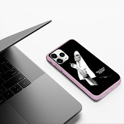 Чехол iPhone 11 Pro матовый Techno храм красивая монашка с сигаретой, цвет: 3D-розовый — фото 2