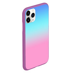 Чехол iPhone 11 Pro матовый Синий и голубо-розовый градиент, цвет: 3D-фиолетовый — фото 2