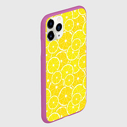 Чехол iPhone 11 Pro матовый Ломтики жёлтого лимона, цвет: 3D-фиолетовый — фото 2