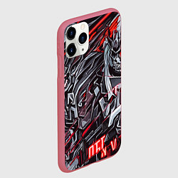 Чехол iPhone 11 Pro матовый Красная каменная броня, цвет: 3D-малиновый — фото 2