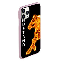 Чехол iPhone 11 Pro матовый Mustang fire, цвет: 3D-розовый — фото 2