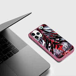 Чехол iPhone 11 Pro матовый Разлом в стене, цвет: 3D-малиновый — фото 2