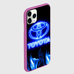 Чехол iPhone 11 Pro матовый Toyota neon fire, цвет: 3D-фиолетовый — фото 2