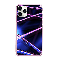 Чехол iPhone 11 Pro матовый Фиолетовая геометрическая абстракция, цвет: 3D-розовый