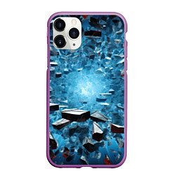 Чехол iPhone 11 Pro матовый Взрыв мелких плит, цвет: 3D-фиолетовый