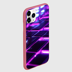 Чехол iPhone 11 Pro матовый Фиолетовая неоновая плитка, цвет: 3D-малиновый — фото 2