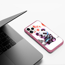 Чехол iPhone 11 Pro матовый Funny panda - China, цвет: 3D-малиновый — фото 2