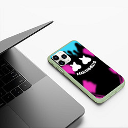Чехол iPhone 11 Pro матовый Маршмеллоу неон камсток, цвет: 3D-салатовый — фото 2