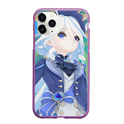 Чехол iPhone 11 Pro матовый Genshin Impact Furina mockery, цвет: 3D-фиолетовый