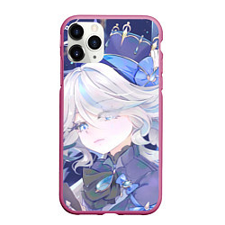 Чехол iPhone 11 Pro матовый Genshin Impact Furina smug, цвет: 3D-малиновый