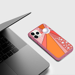 Чехол iPhone 11 Pro матовый Жемчужная абстракция, цвет: 3D-малиновый — фото 2