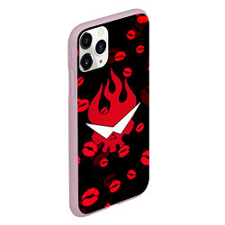 Чехол iPhone 11 Pro матовый Гуррен-Лаганн love pattern, цвет: 3D-розовый — фото 2