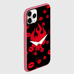Чехол iPhone 11 Pro матовый Гуррен-Лаганн love pattern, цвет: 3D-малиновый — фото 2