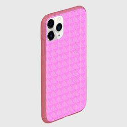 Чехол iPhone 11 Pro матовый Объёмный розовый ромбы, цвет: 3D-малиновый — фото 2