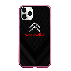 Чехол iPhone 11 Pro матовый Citroen sport geometry, цвет: 3D-малиновый