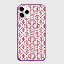 Чехол iPhone 11 Pro матовый Узорные овалы, цвет: 3D-фиолетовый
