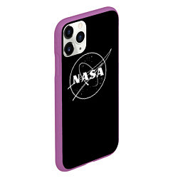 Чехол iPhone 11 Pro матовый NASA белое лого, цвет: 3D-фиолетовый — фото 2