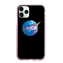 Чехол iPhone 11 Pro матовый NASA true space star, цвет: 3D-розовый