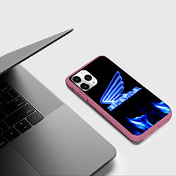 Чехол iPhone 11 Pro матовый Honda neon, цвет: 3D-малиновый — фото 2