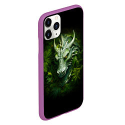 Чехол iPhone 11 Pro матовый Зеленый древесный дракон в зарослях, цвет: 3D-фиолетовый — фото 2