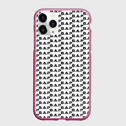 Чехол iPhone 11 Pro матовый BAP kpop steel pattern, цвет: 3D-малиновый