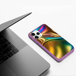 Чехол iPhone 11 Pro матовый Атласные изгибы, цвет: 3D-фиолетовый — фото 2