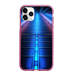 Чехол iPhone 11 Pro матовый Неоновый путь, цвет: 3D-малиновый