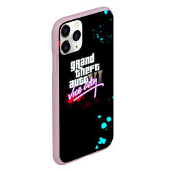 Чехол iPhone 11 Pro матовый GTA vice city неоновые краски вайсити, цвет: 3D-розовый — фото 2