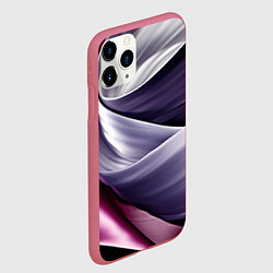 Чехол iPhone 11 Pro матовый Абстрактные волнистые полосы, цвет: 3D-малиновый — фото 2