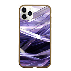 Чехол iPhone 11 Pro матовый Фиолетовые прозрачные полосы, цвет: 3D-коричневый