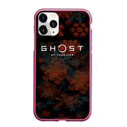 Чехол iPhone 11 Pro матовый Ghost of Tsushima winter game, цвет: 3D-малиновый