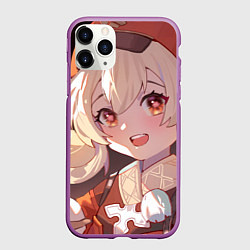 Чехол iPhone 11 Pro матовый Genshin Impact Klee cute happy, цвет: 3D-фиолетовый