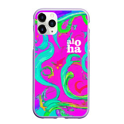 Чехол iPhone 11 Pro матовый Abstract floral pattern - aloha, цвет: 3D-светло-сиреневый