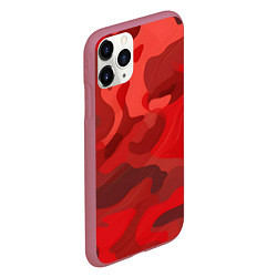 Чехол iPhone 11 Pro матовый Красный камуфляж крупный, цвет: 3D-малиновый — фото 2